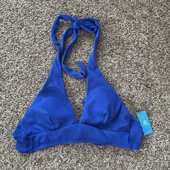 Cupshe Royal Blue Halter Top Bikini Swimsuit Women's Size Extra Large - Picture 2 of 5